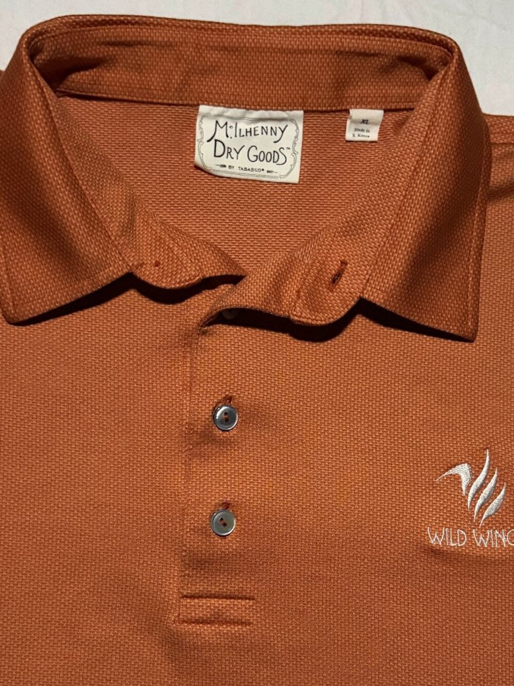 Mcllhenny Dry Goods Golf Polo Shirt Men’s XL Coral Wild Wing Embroidered Logo